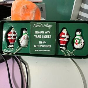 Department 56 Snow Village Yard Lights - Santa and Snowman Set